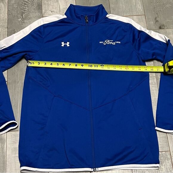 Under Armour Ford Motor Co Blue White Auto Embroidered Full Zip Loose Jacket M - Picture 8 of 9